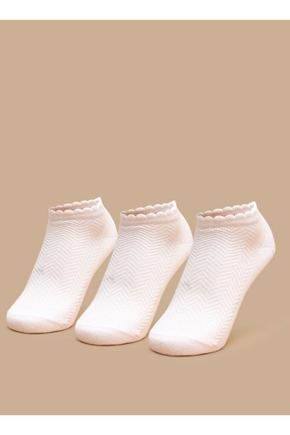 Flora Bella Chevron Textured Ankle Length Socks - Set of 5