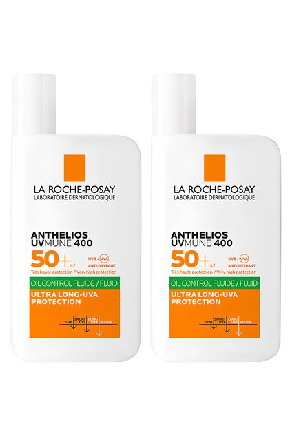 Anthelios Uvmune 400 Spf50+ Facial Sunscreen - Oil Control Fluid 50ml x 2