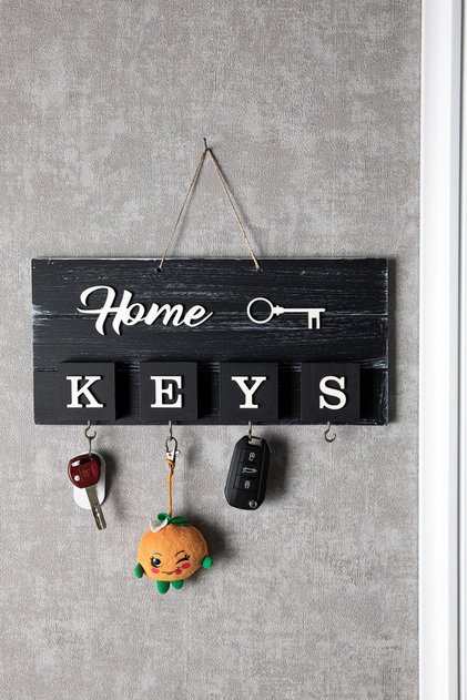 Home Keys El Yapımı Ahşap Anahtar Askısı