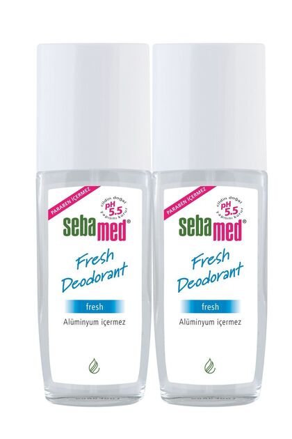 Fresh Sprey Deodorant 75 ml x 2 Alüminyumsuz Hassas Ciltler İçin 48 Saat Ter Kokusu Önleyici Unisex