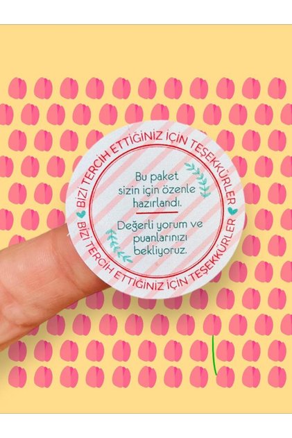 Bizi Tercih Ettiğiniz İçin Teşekkürler Sticker Etiket 4 cm 35 Adet -T929