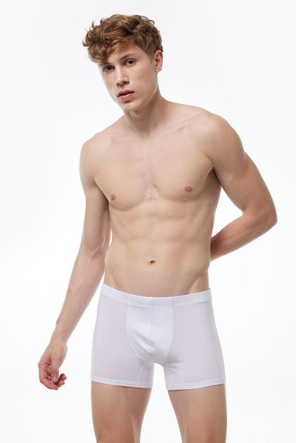 Men's White Lycra Modal Boxer 058