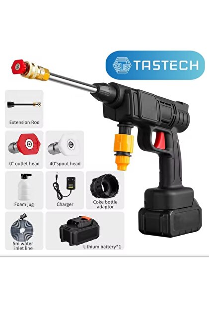 Tastech ŞARJLI BASINÇLI ARAÇ YIKAMA TABANCASI BAHÇE SULAMA ZEMİN