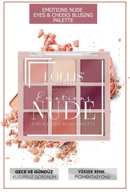 Emotions Nude Far ve Allık Paleti 9 Renk Makyaj Paleti Eyeshadow & Blush Palette