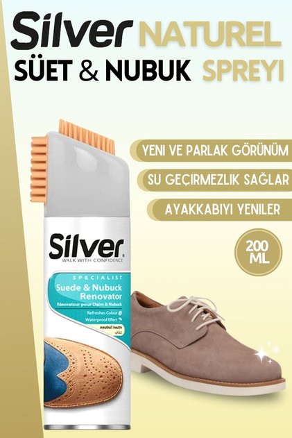 Bağcık Silver Naturel Süet Ve Nubuk Ayakkabı Yenileyici Sprey 200 ml Set
