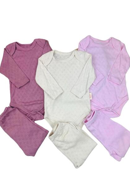 Altıntaş Baby Vigo Baby Girl Organic Bodysuit and Underwear Three-Piece Set