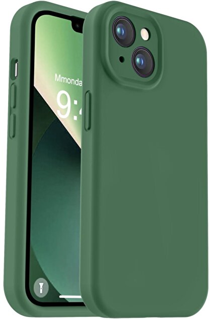 Caseji İphone 13 Uyumlu Içi Kadifeli Kamera Korumalı Lansman Kılıf
