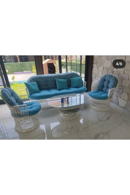 Fiberglass 3 Lü Koltuk Takımı, Balkon Bahçe Takımı