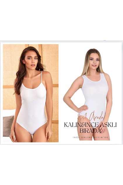 2-in-1 Bodysuit with Rope Straps and Thick Straps, Thick and Thin Straps Bodysuit