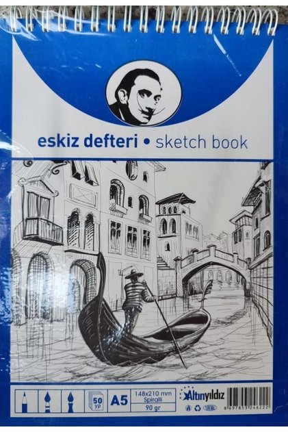 A5 Eskiz Defteri 50 Yaprak 90 Gram Spiralli