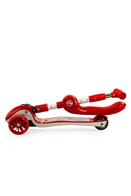 Maxi Taxi Zoomy Oturaklı Işıklı Katlanabilir Scooter Kırmızı
