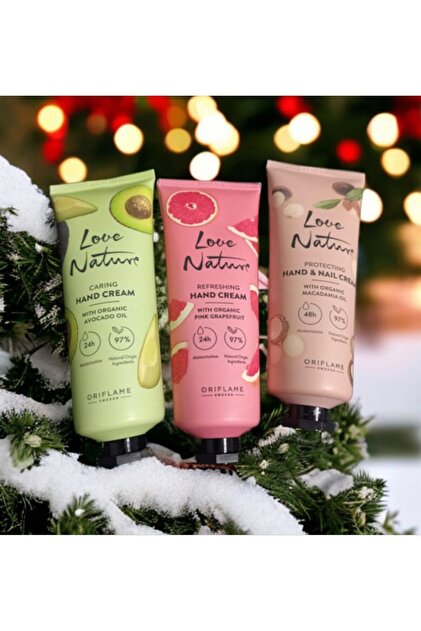 Oriflame Love Nature Organik Canlandırıcı El Kremi 75ml 3 lü paket