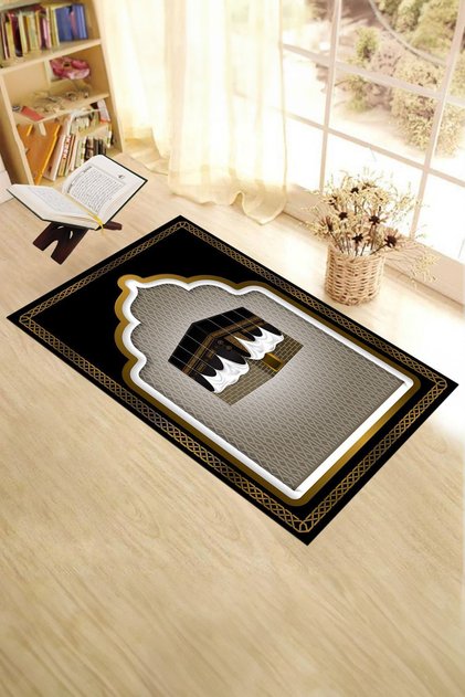 Dijital Baskılı Kabe Motifli Yıkanabilir Motifli 70x130 Namazlık Seccade