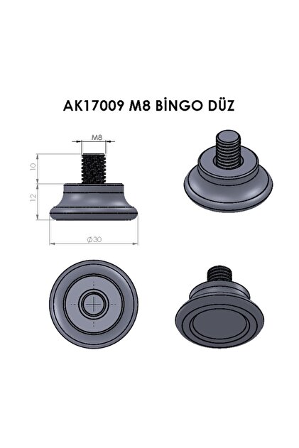 Adem Koç M8 Düz Bingo Ayak Siyah (4 Adet ) - Fiyatı, Yorumları