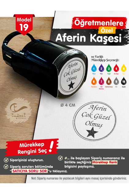Öğretmenlere Özel Aferin Kaşesi - Aferin Mühürü M19-T662