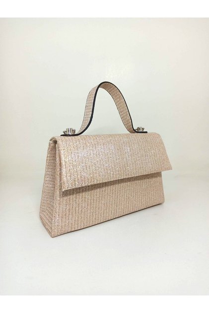 Women's Powder Silvery Evening Dress Bag