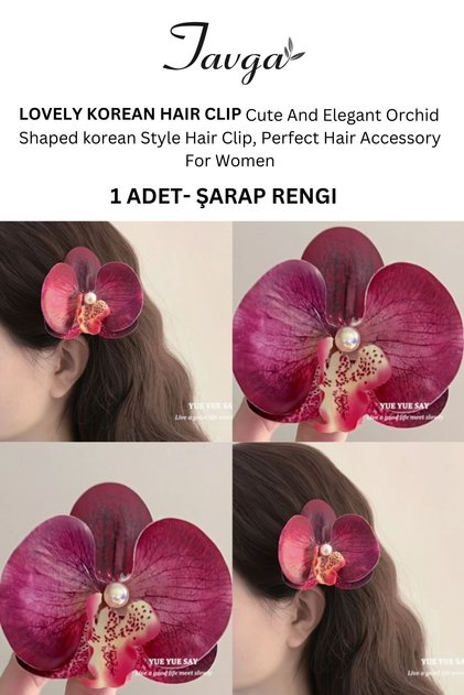 Cute Korean Orkide Çiçeği Süslü Çok Amaçlı Pens Toka