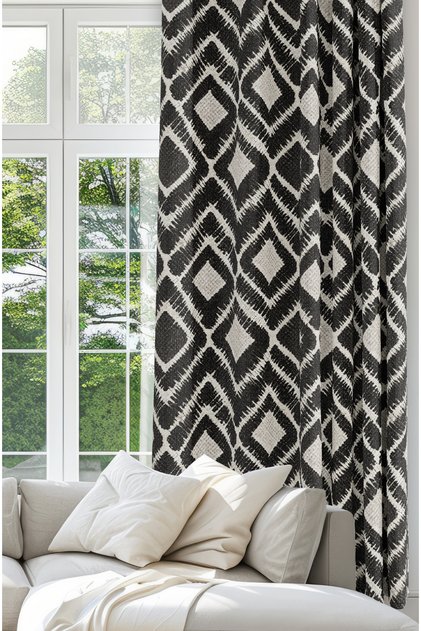 Blackout Light-Proof Background Curtain. Abstract Patterned Background Curtain. Digitally Printed 1St Quality Decorative Curtain.