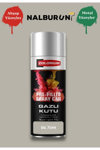 K7 Ral Renkleri 400 Ml Özel Doldurulmuş Selülozik Mat Sprey Boya Ral 7044 Ipek Gri