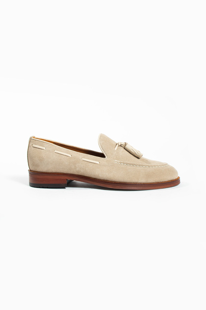Men's Genuine Suede Leather Neolite Sole Tasseled Classic Loafer Shoes