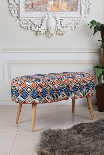 LUNA EFSANE 90 CM LARGE GÜRGEN AYAKLI ÇOK AMAÇLI BENCH PUF KOLTUK