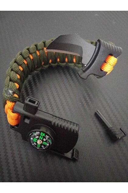 hobi outdoor Paracord King Cobra Survival Bileklik Pusula Ateş