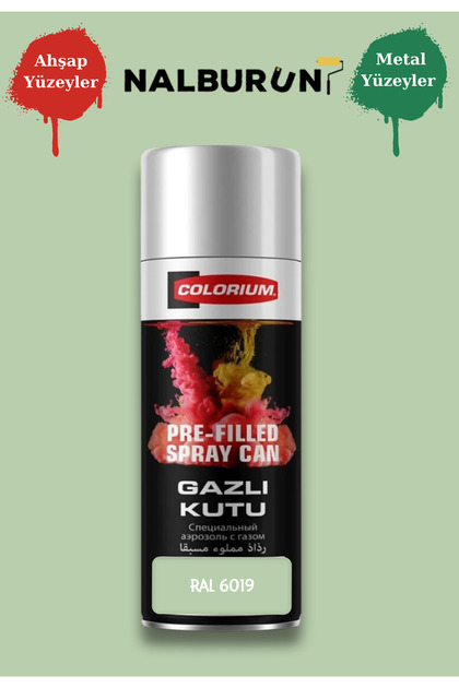 K7 Ral Renkleri 400 Ml Özel Doldurulmuş Selülozik Mat Sprey Boya Ral 6019 Pastel Yeşil