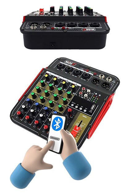 Midex Mdx-04fxu Ses Mikseri Stüdyo Kayıt Için 5 Kanal Ses Kartlı