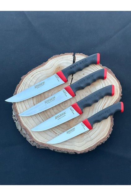 Soft Grip Şef, Kasap, Mutfak Bıçak Seti (4’lü)