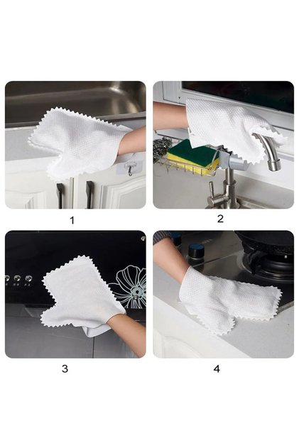 10-Pack Cleaning Cloths with Gloves, Multipurpose Cleaning Dusting Cloths, Dishwashing Gloves