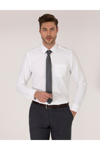 Regular Fit Long Sleeve Classic Men's Shirt