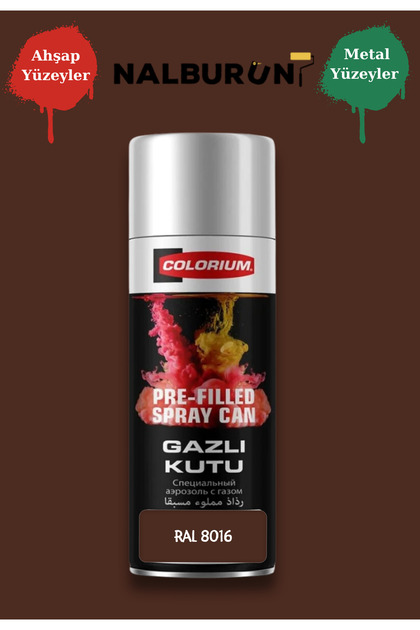 K7 Ral Renkleri 400 Ml Özel Doldurulmuş Selülozik Mat Sprey Boya Ral 8016 Maun Kahve