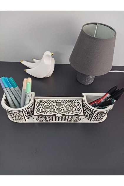 TABLE TOP DOUBLE PEN HOLDER ORGANIZER ORGANIZER WOOD MDF