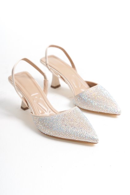 Crystal Stone Evening Dress Stiletto