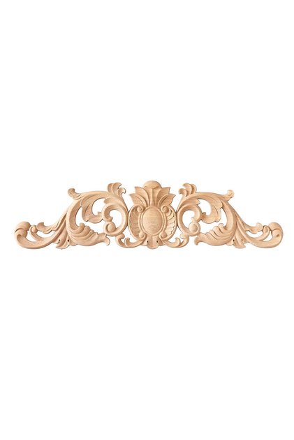 Taç Motif Aplik Oymalı Ahşap Boyanabilir Dekoratif Aksesuar 40x10x1 Cm Tam07