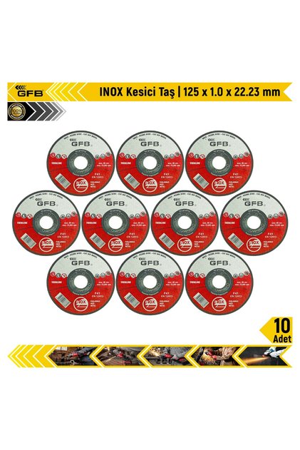 INOX Kesici Taş | 125 x 1.0 x 22.23 mm | 10 Adet