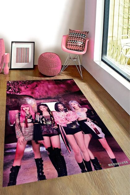 LuxerHome Kaymaz Taban Makinede Yıkanabilir Blackpink Army Kpop