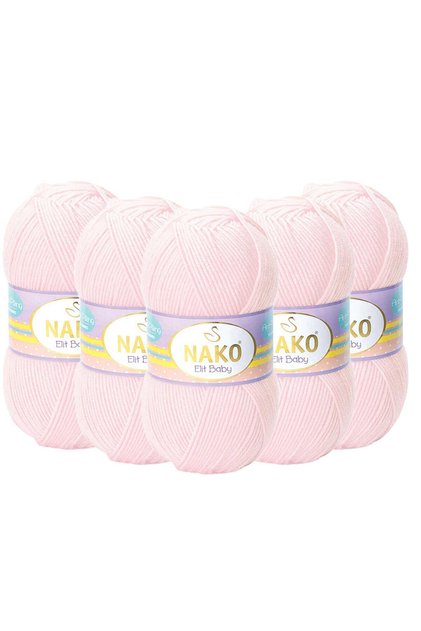 5 Pieces Nako Elit Baby Anti Pilling Hand Knitting Yarn - 2892 Pink