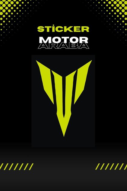 Decorative Neon Yellow Mt Logo Motor-Car Sticker Label 15x12cm (1 PIECE)