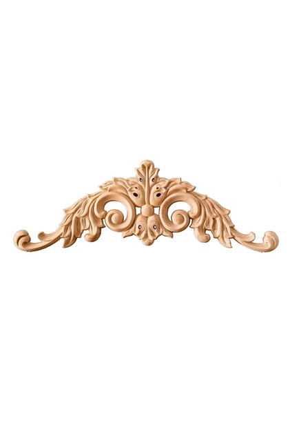 Taç Motif Aplik Oymalı Ahşap Boyanabilir Dekoratif Aksesuar 35x12x1,5 Cm Tam03