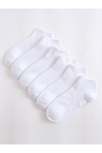 6 Pack Unisex White Cotton Booties Comfortable Socks