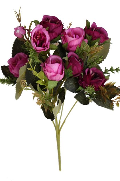 Yapay Lüx Ahtapot Gülü Demeti 33 cm Koyu Mor Mor
