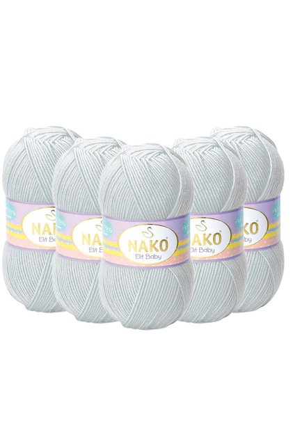 5 Nako Elit Baby Anti-Pilling прежда за ръчно плетене - 4672 Светло сиво