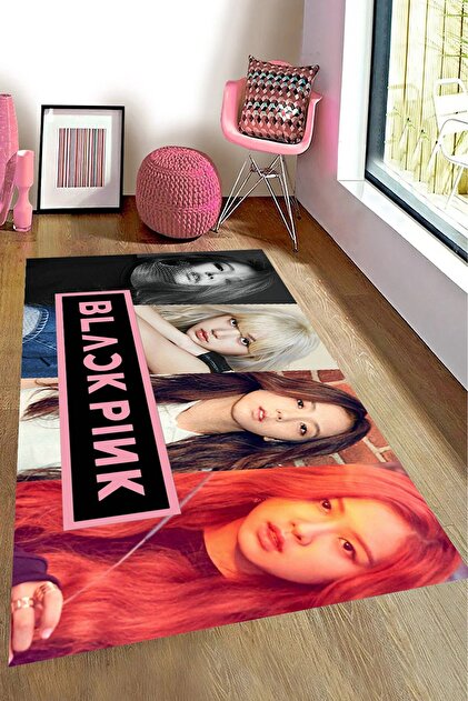 Alpacarpet Kaymaz Taban Makinede Yıkanabilir BlackPink Army Kpop