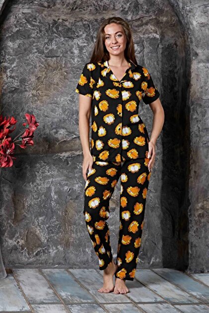 Summer Garfield Printed Short Sleeve Pajama Set New Season