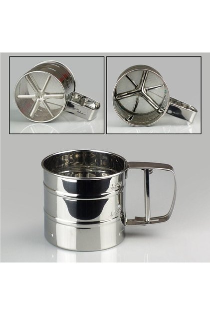 Stainless Steel Flour And Sugar Sieve 250 Gr Capacity Practical Sieve