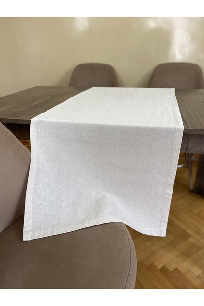 Simple Plain Buldan Linen Vintage Runner Natural Cotton Linen Fabric Empty Jobless Patternless Cream Fireplace Ranir