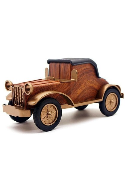 Nostalji 1938 Bluetooth Hoparlör Ahşap Araba Görünümlü Dahili Radyo Hafıza Kart Aux Gramafon