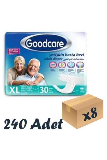 Bel Bantlı Yetişkin Hasta Bezi Xlarge 30'lu 8 Paket 240 Adet