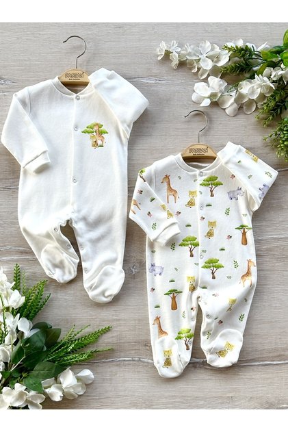 2-Piece Cotton Baby Sleeping Bag Amazon Giraffe Leopard Rhino